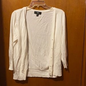 White 3/4 sleeve cardigan